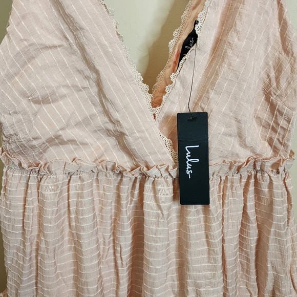 Lulu's blush pink tie strap tiered babydoll dress, small, NWT - Picture 7 of 10